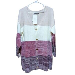 Bloomchic  Colorblock contrast  Cardigan Women's 14-16 NWT